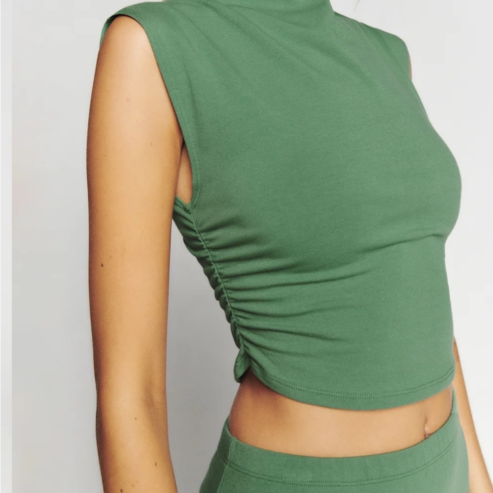 Reformation Foster Knit Two Piece Bottle Green View 2